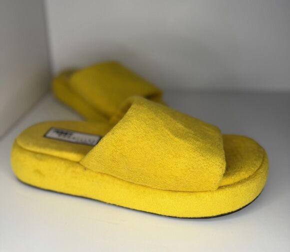 Simon Miller Shoes - Terry Simon Miller Sz EUR 39 US 6.5 Yellow Platform Wedge Open Toe Slide Sandal
